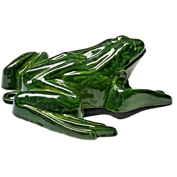 Vintage Shackman Co Green Metal Enamel Good Luck Frog Clicker Keychain - Picture 8 of 11